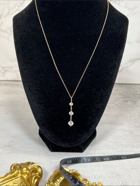 925 Vermeil Ross-Simons Necklace with Clear Crystal Drops